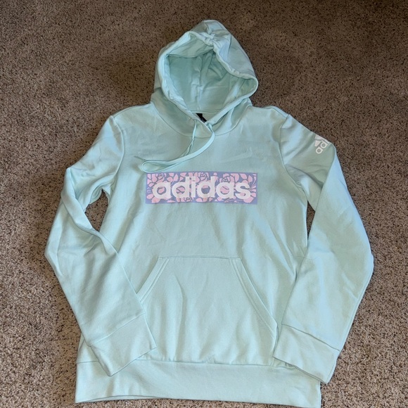 Adidas Light Blue Hoodie - Picture 1 of 2